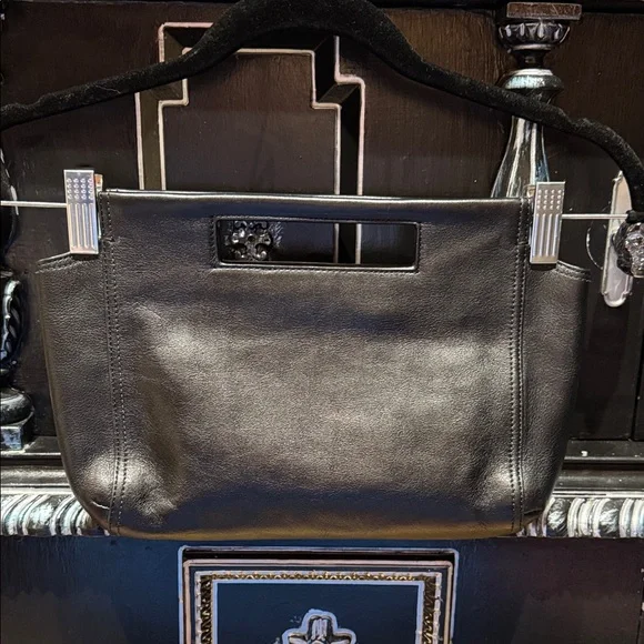 Coach Black Leather Clutch with Silver Hardware NWT! - Picture 2 of 6